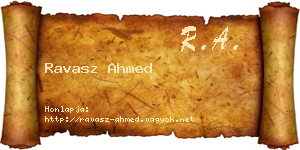Ravasz Ahmed névjegykártya